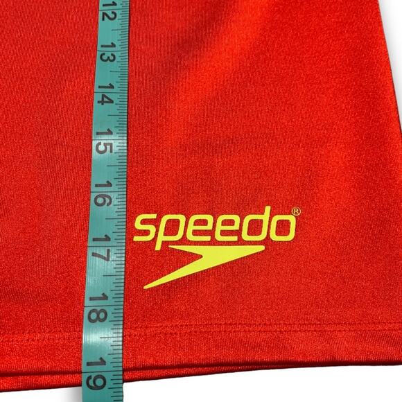 Speedo x Forever 21 Men Active Shorts Plus Red Biker Logo Elastic Waist - Picture 6 of 9